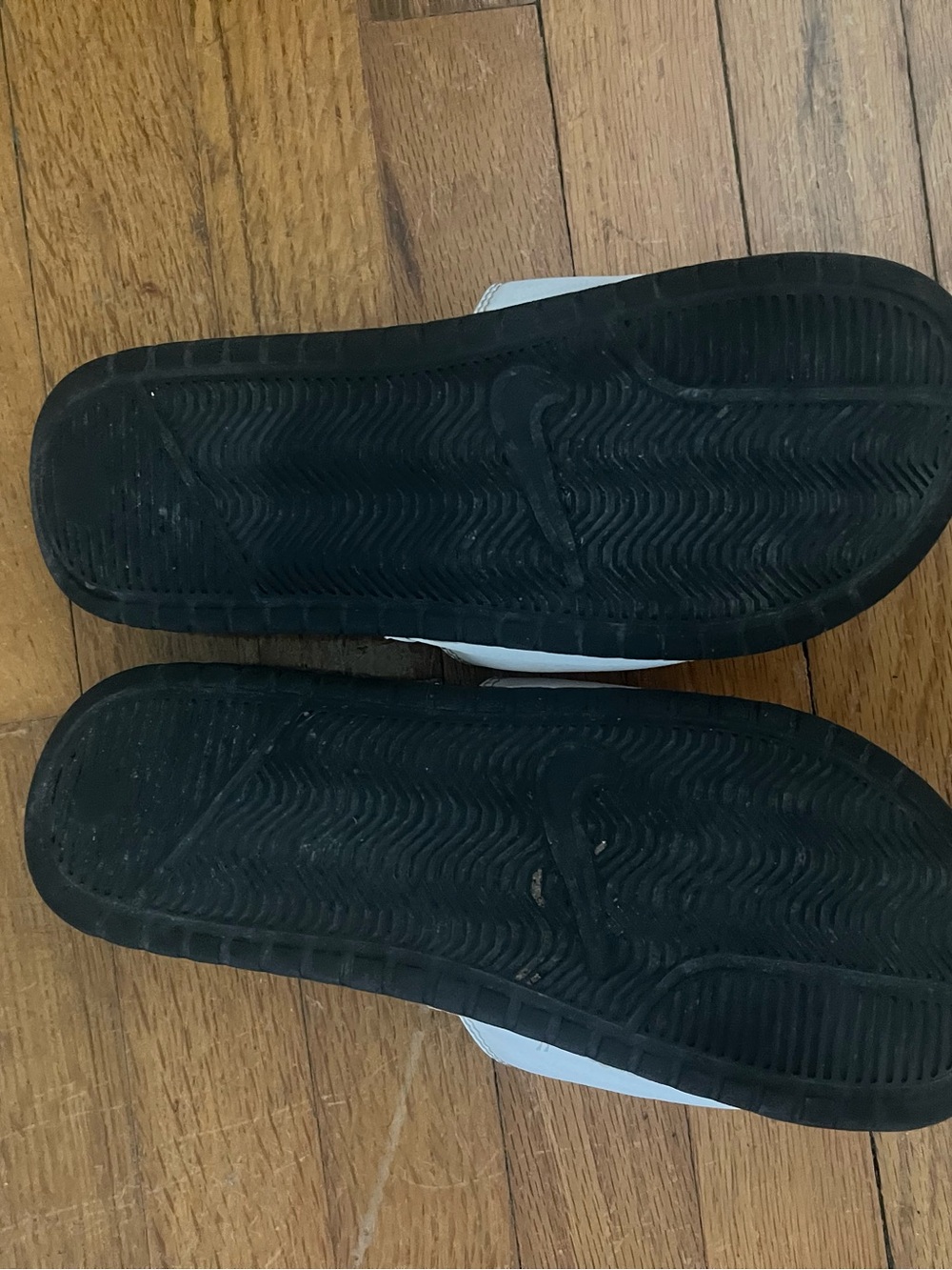 Nike Kids Black and White Slide Sandals with Logo Strap - Picture 2 of 4